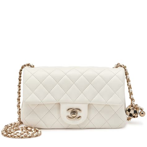 chanel white mini flap bag